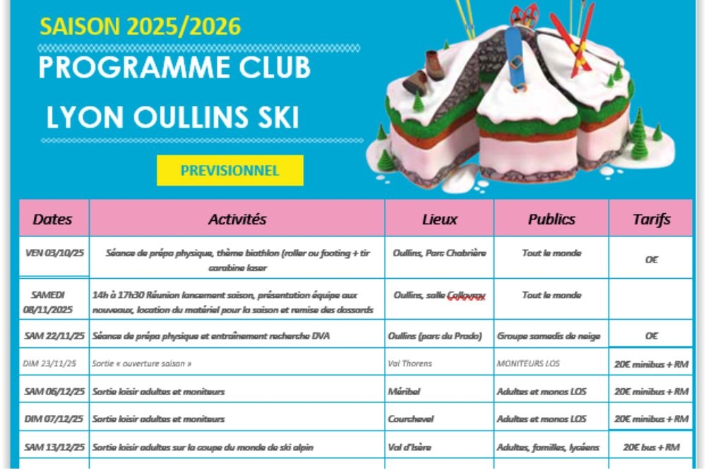 Le programme de la saison 2025/2026